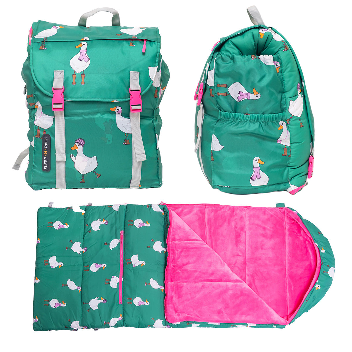 backpack mini squishy ducks built in Sleep-N-Pack – Big Kid