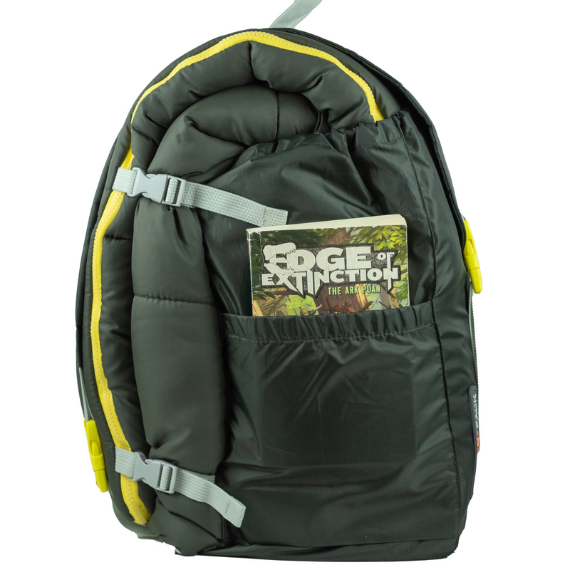 Sleep-n-pack: Packable Sleeping Bag, Big Kid 7-12+ yrs - Charcoal/Marshmallow Sherpa