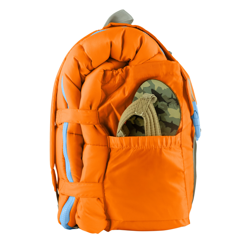 Sleep-N-Pack: Packable Sleeping Bag, Little Kid 3-6 yrs - Tangelo/Glow-In-The-Dark Dinosaurs
