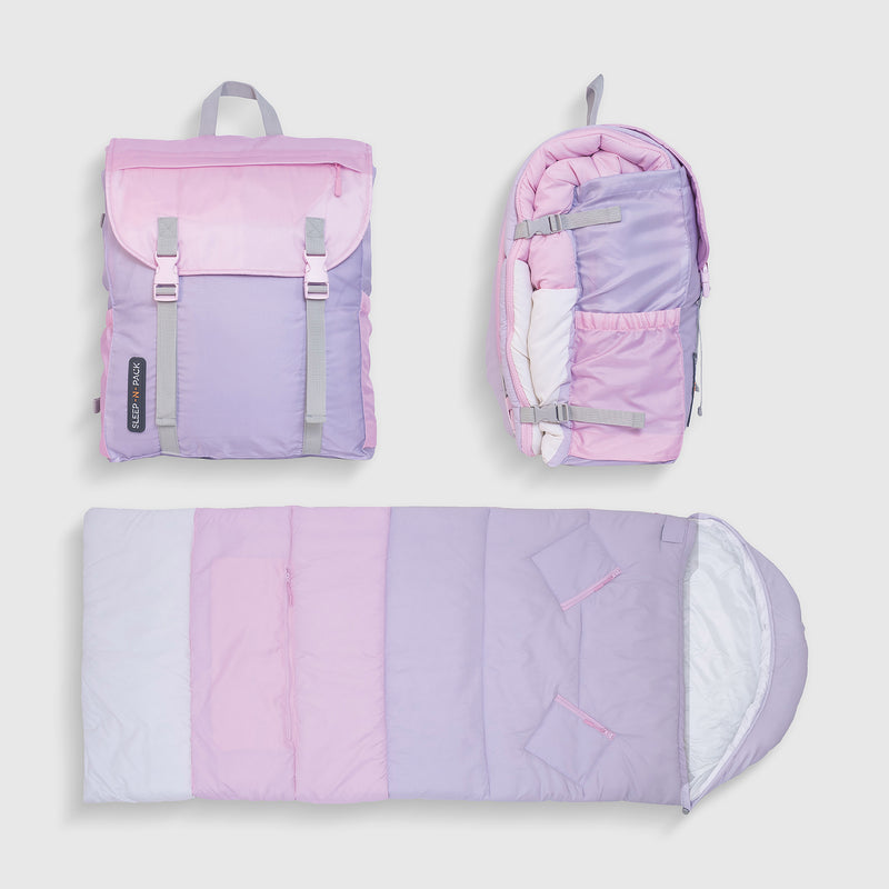 Sleep-N-Pack™ – Big Kid Size | Color Block Pink/Lilac/Coconut