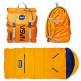Sleep-N-Pack™ – Big Kid Size | NASA Official Logo & Patches | 2-in-1 Backpack & Sleeping Bag with Cozy Fleece Liner - ORANGE