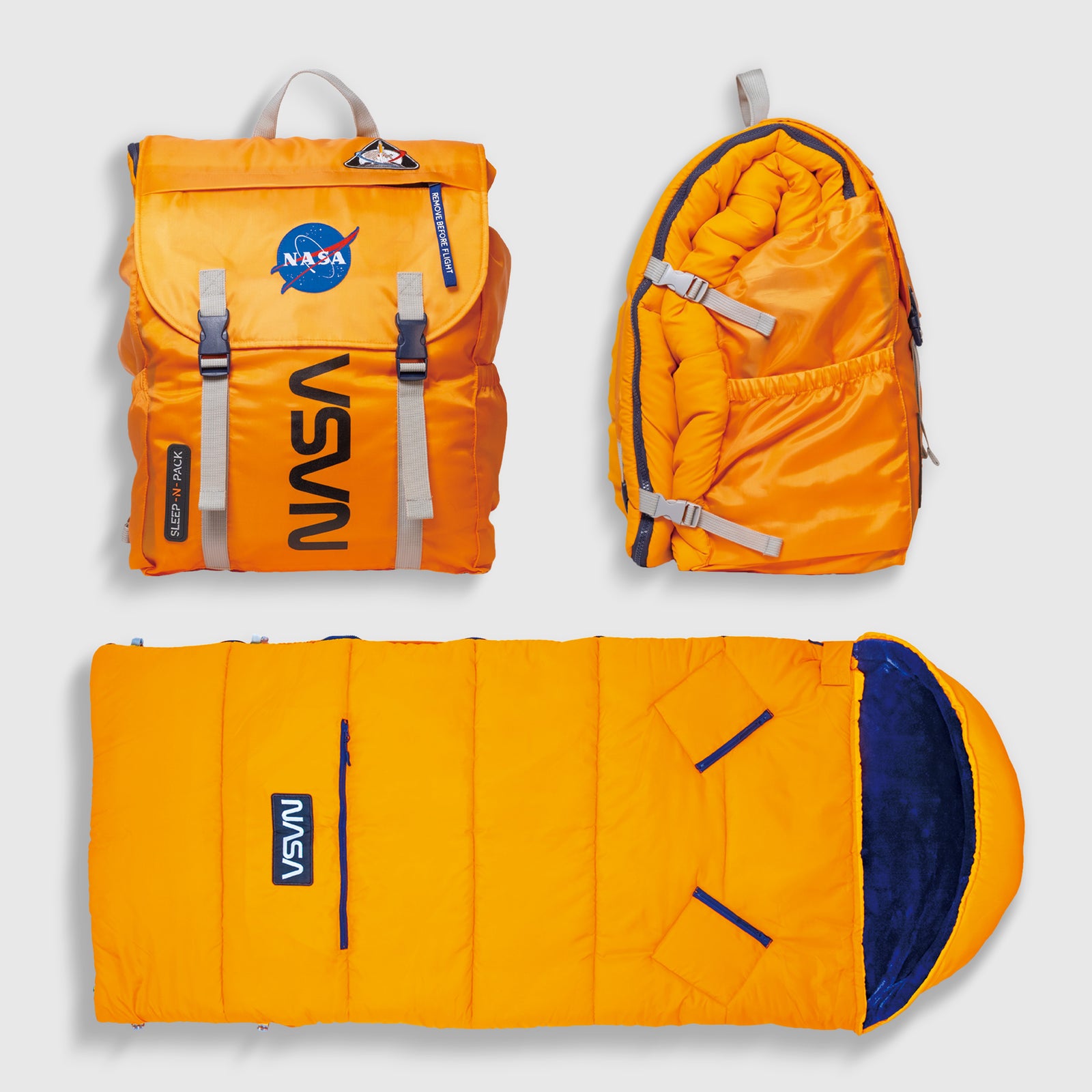 Sleep-N-Pack™ - Cozy Fleece Liner - ORANGE – mimish, inc.