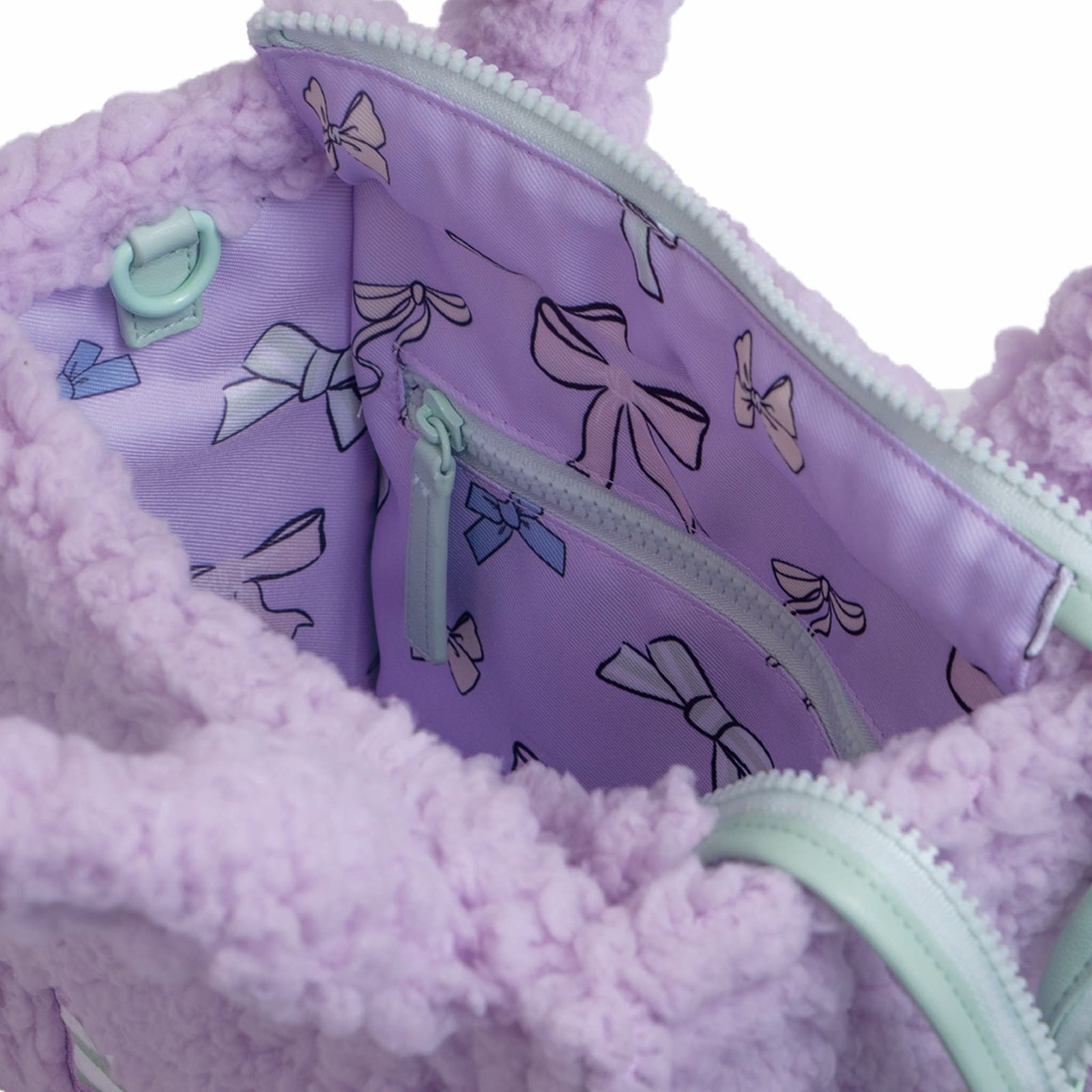 ハンドメイド 3roomsバッグ フランシュリッペ うじゃうじゃねこ パープル Sherpa Tote + Coin Purse – Cute Bows – mimish, inc.