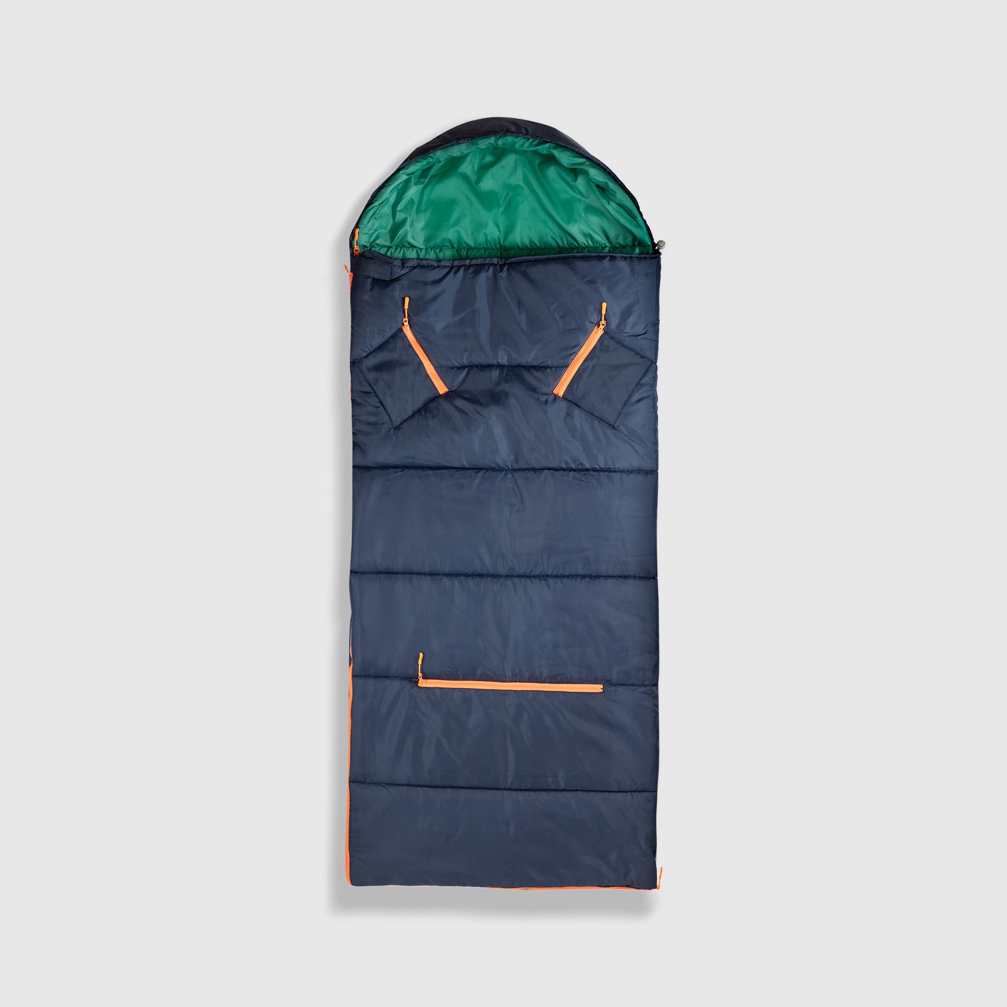 Sleep-n-pack: Packable Sleeping Bag, Big Kid 7-12+ yrs - Navy/Green
