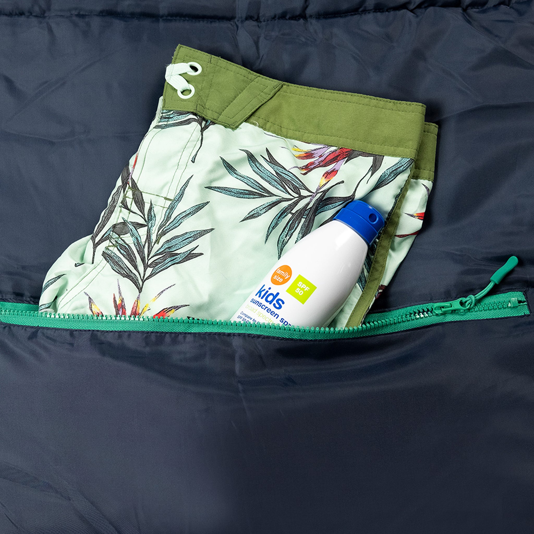 Sleep-n-pack: Packable Sleeping Bag, Big Kid 7-12+ yrs - Navy/Grey Sherpa