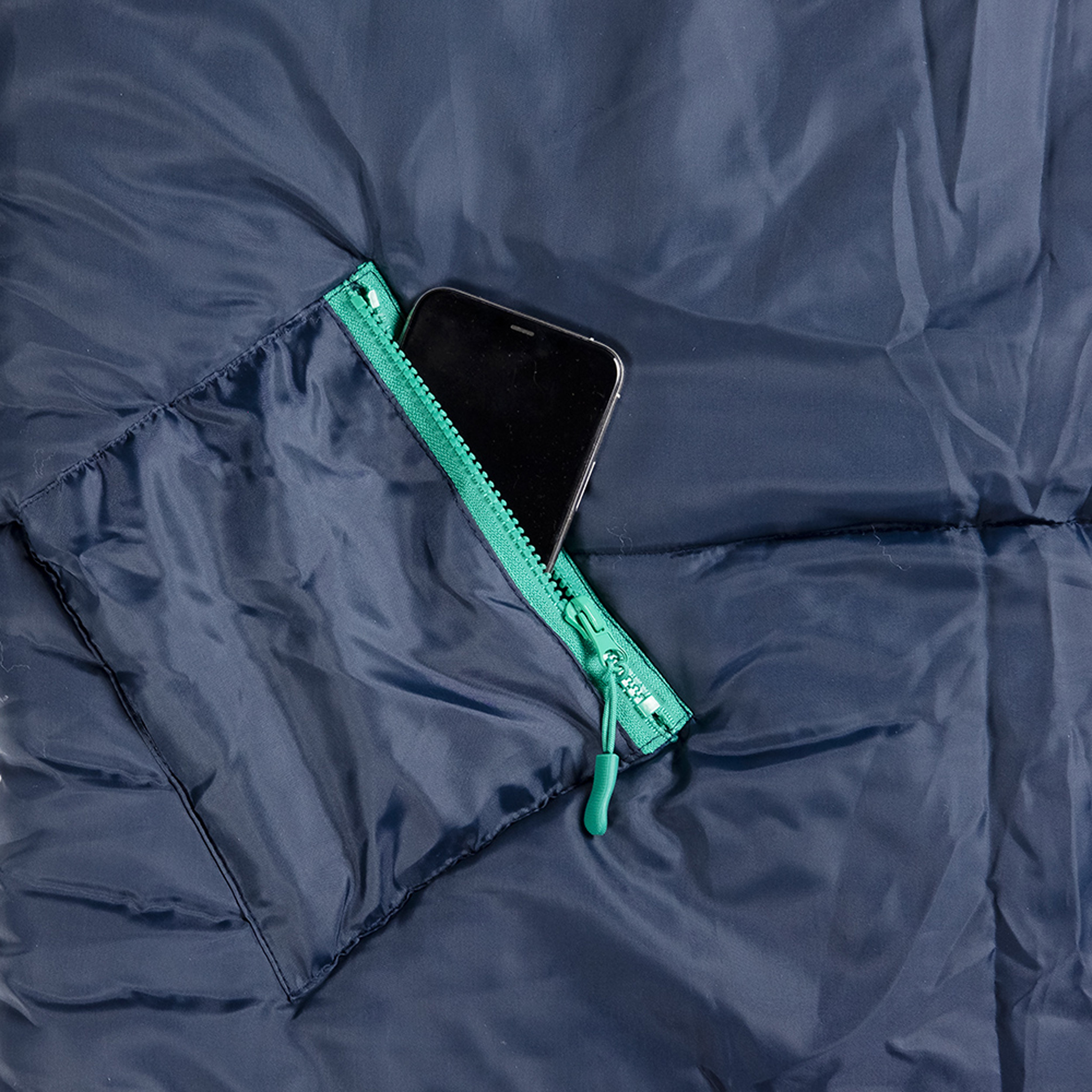 Sleep-n-pack: Packable Sleeping Bag, Big Kid 7-12+ yrs - Navy/Grey Sherpa