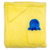Cozy Switch Blanket – Reversible Sherpa & Glow-in-the-Dark Blanket with Plush Toy Pocket, Glow Sea Critters