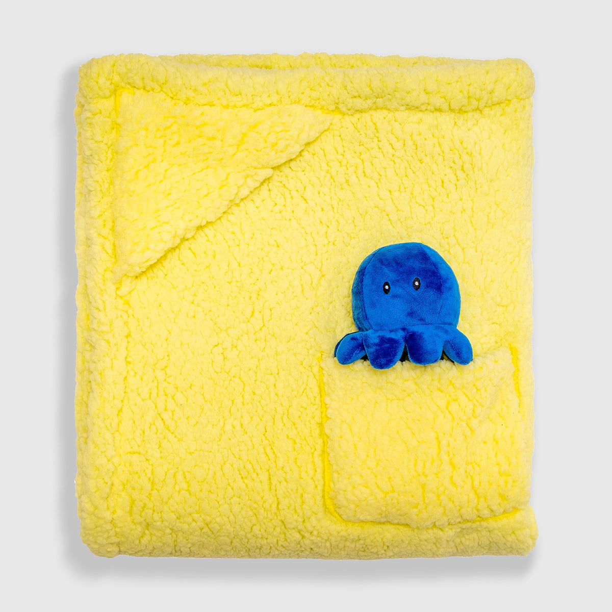 Cozy Switch Blanket – Reversible Sherpa & Glow-in-the-Dark Blanket with Plush Toy Pocket, Glow Sea Critters