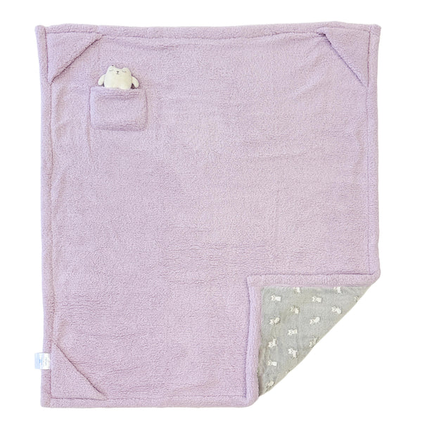 Cozy Switch Blanket – Reversible Sherpa & Glow-in-the-Dark Blanket with Plush Toy Pocket, Glow Kittens