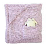Cozy Switch Blanket – Reversible Sherpa & Glow-in-the-Dark Blanket with Plush Toy Pocket, Glow Kittens