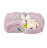 Cozy Switch Blanket – Reversible Sherpa & Glow-in-the-Dark Blanket with Plush Toy Pocket, Glow Kittens