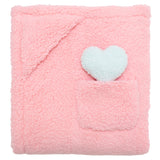 Cozy Switch Blanket – Reversible Sherpa & Glow-in-the-Dark Blanket with Plush Toy Pocket, Glow Hearts