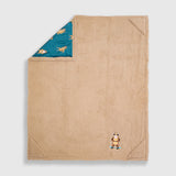 Cozy Switch Blanket – Reversible Sherpa & Mink Fleece Blanket with Embroidered Appliqué, Skating Sloths