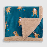 Cozy Switch Blanket – Reversible Sherpa & Mink Fleece Blanket with Embroidered Appliqué, Skating Sloths