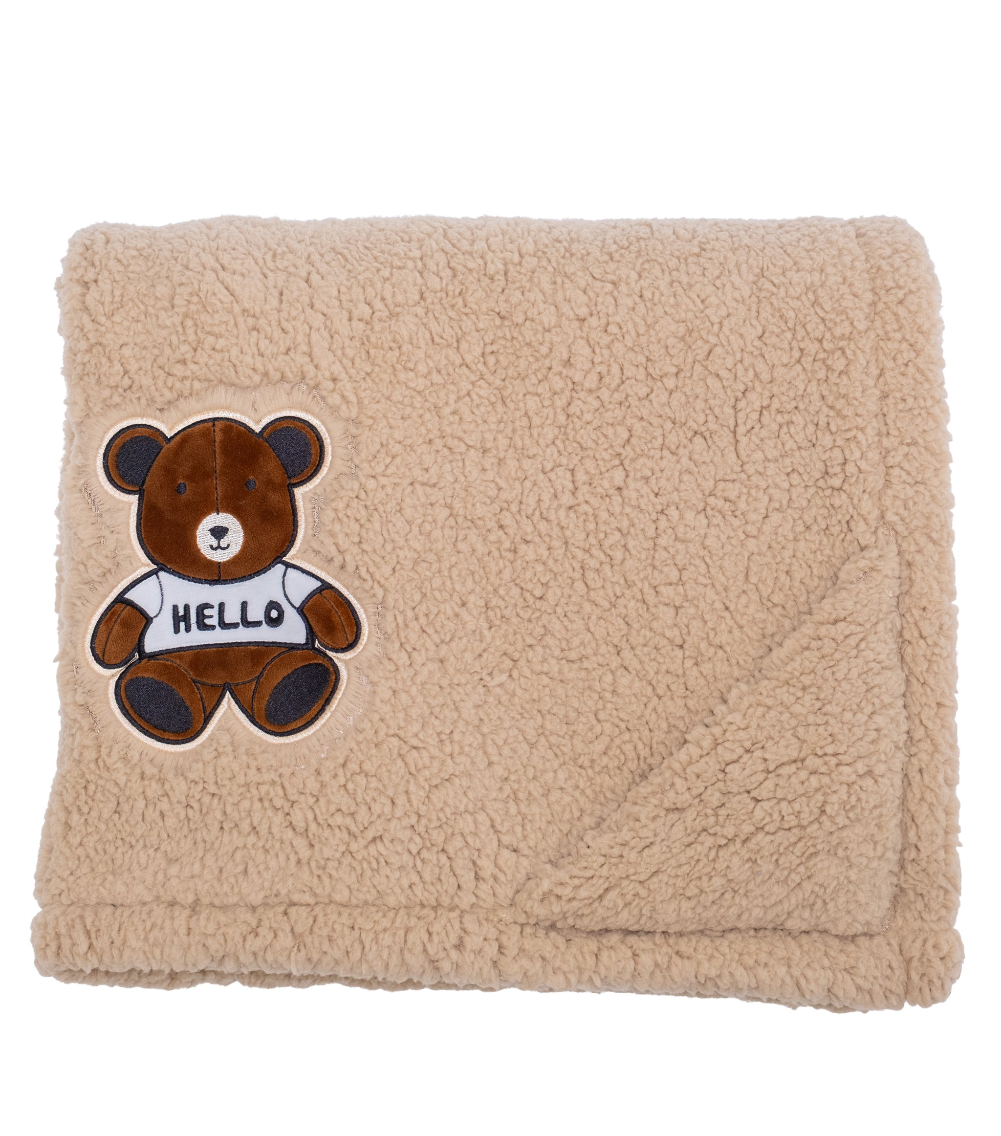 Cozy Switch Blanket – Reversible Sherpa & Mink Fleece Blanket with Embroidered Appliqué, Teddy Bears