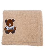 Cozy Switch Blanket – Reversible Sherpa & Mink Fleece Blanket with Embroidered Appliqué, Teddy Bears