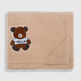 Cozy Switch Blanket – Reversible Sherpa & Mink Fleece Blanket with Embroidered Appliqué, Teddy Bears