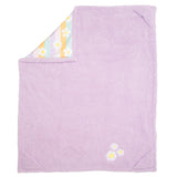Cozy Switch Blanket – Reversible Sherpa & Mink Fleece Blanket with Embroidered Appliqué, Happy Daisy Stripes