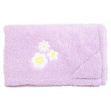 Cozy Switch Blanket – Reversible Sherpa & Mink Fleece Blanket with Embroidered Appliqué, Happy Daisy Stripes