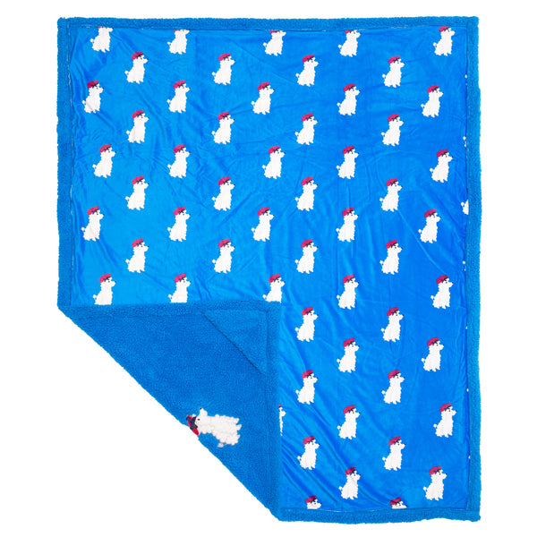 Cozy Switch Blanket – Reversible Sherpa & Mink Fleece Blanket with Embroidered Appliqué, French Poodles