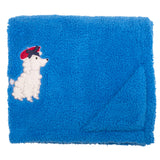 Cozy Switch Blanket – Reversible Sherpa & Mink Fleece Blanket with Embroidered Appliqué, French Poodles