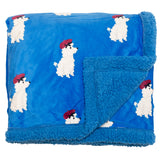 Cozy Switch Blanket – Reversible Sherpa & Mink Fleece Blanket with Embroidered Appliqué, French Poodles