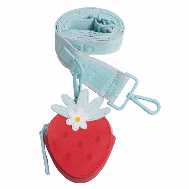 Sherpa Tote Bag – Cozy, Colorful & Convertible with Matching Coin Purse, Strawberries + Daisies