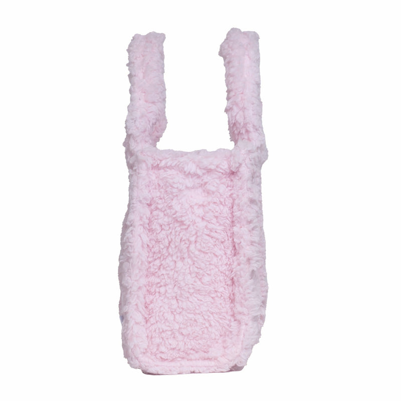 Sherpa Tote Bag – Cozy, Colorful & Convertible with Matching Coin Purse, Strawberries + Daisies