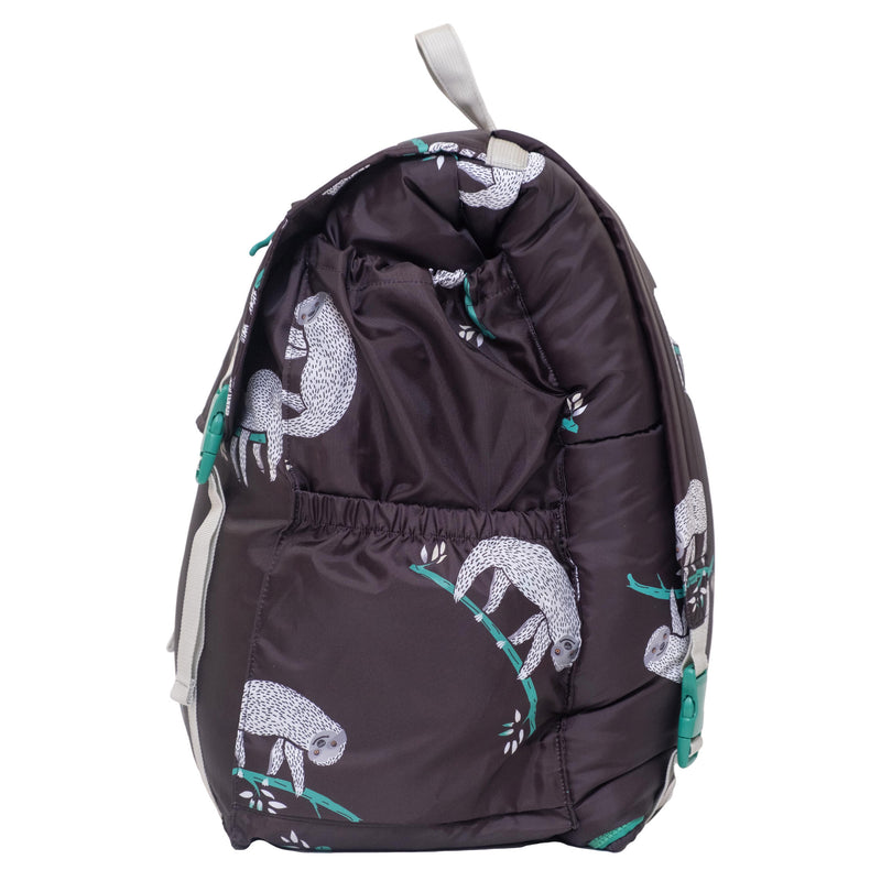 Sleep-N-Pack™ Big Kid Sleeping Bag Backpack – Lounging Sloths in Black