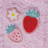 Sherpa Tote Bag – Cozy, Colorful & Convertible with Matching Coin Purse, Strawberries + Daisies