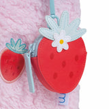 Sherpa Tote Bag – Cozy, Colorful & Convertible with Matching Coin Purse, Strawberries + Daisies