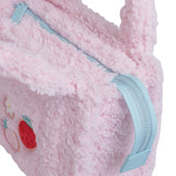 Sherpa Tote Bag – Cozy, Colorful & Convertible with Matching Coin Purse, Strawberries + Daisies