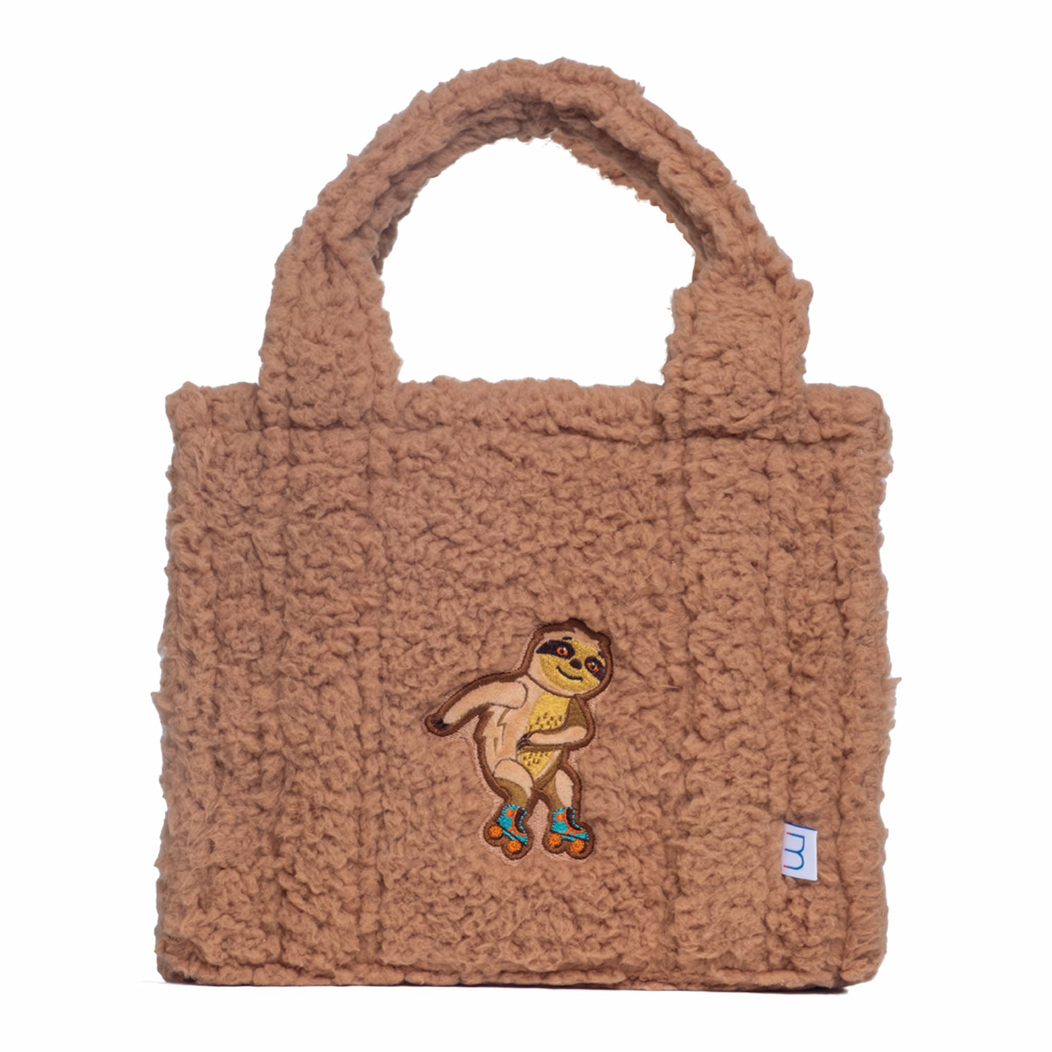Sherpa Tote Bag – Cozy, Colorful & Convertible with Matching Coin Purse, Skating Sloths