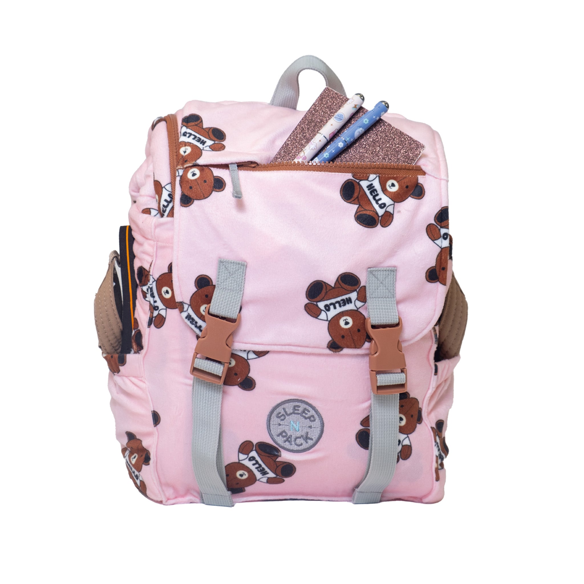 Sleep-N-Pack™ – Little Kid Size | Cozy Mink Collection: Teddy Bears