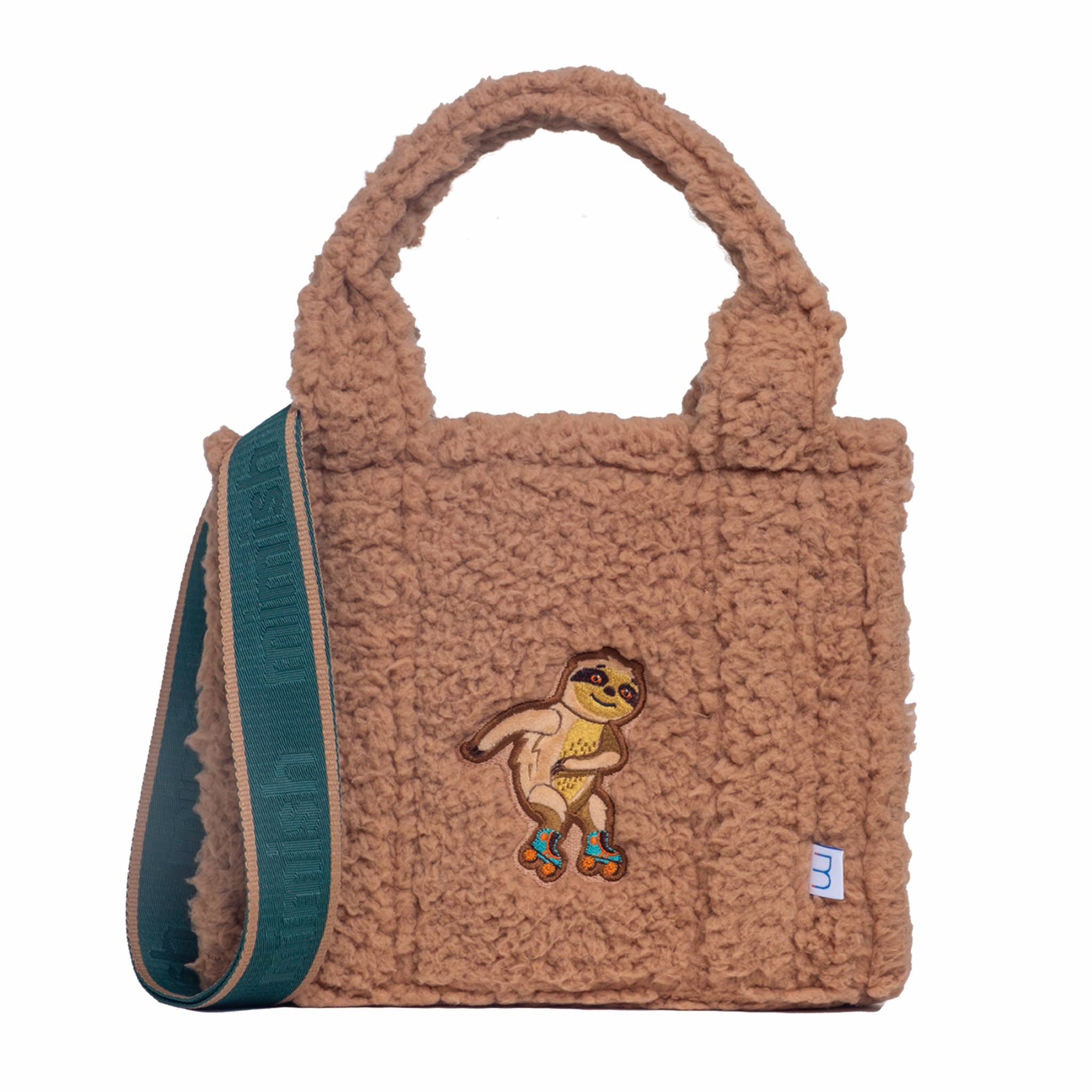 Sherpa Tote Bag – Cozy, Colorful & Convertible with Matching Coin Purse, Skating Sloths