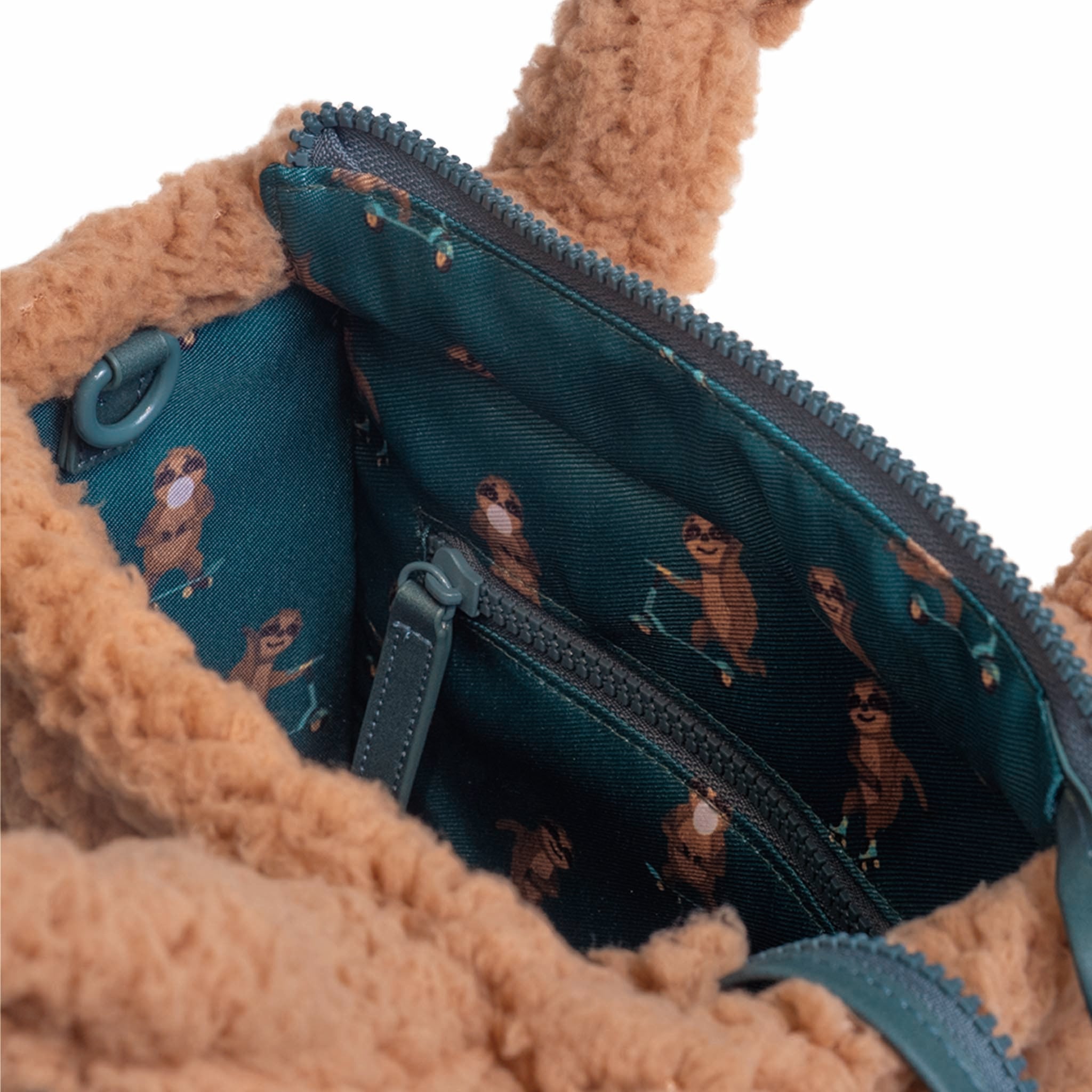 Sherpa Tote Bag – Cozy, Colorful & Convertible with Matching Coin Purse, Skating Sloths