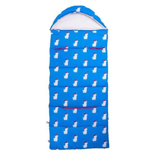 Sleep-N-Pack™ Big Kid Sleeping Bag Backpack – French Poodle Print in Brilliant Blue