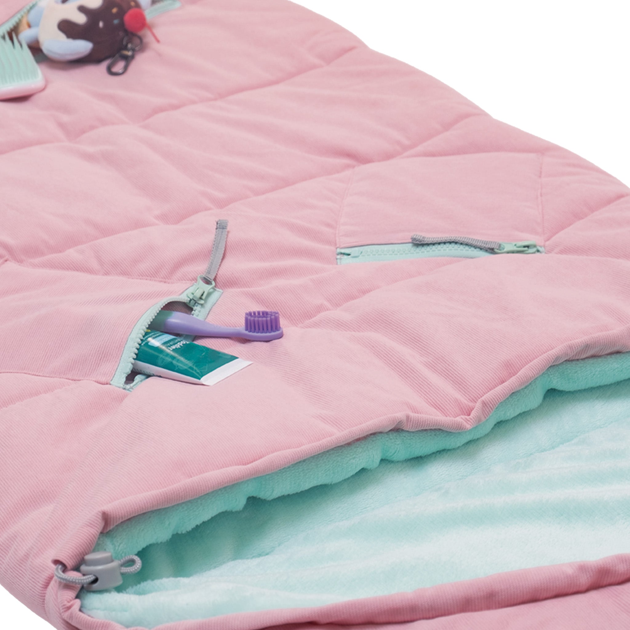 Sleep-N-Pack™ – Little Kid Size | Bows & Ruffles Cotton Candy Pink Corduroy