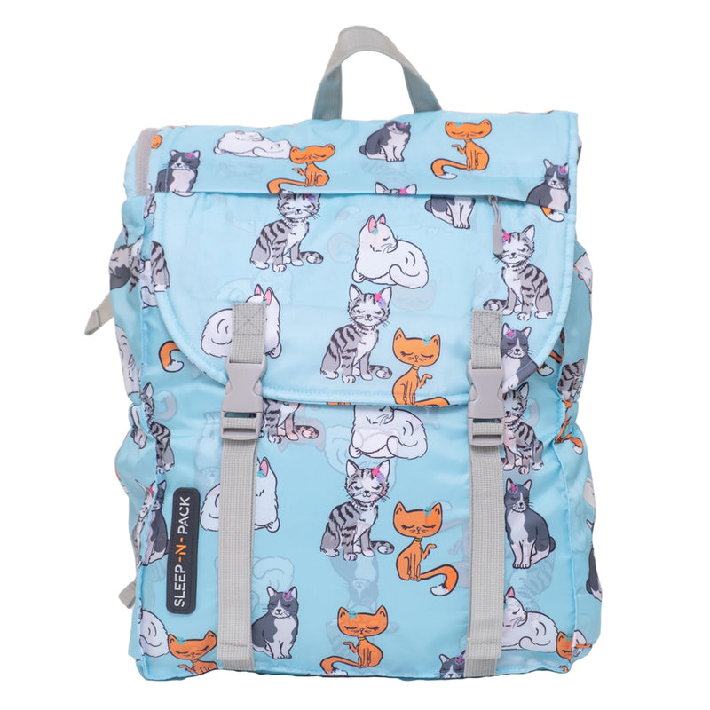 Sleep-N-Pack™ Big Kid Sleeping Bag Backpack – Sweet Cats Print