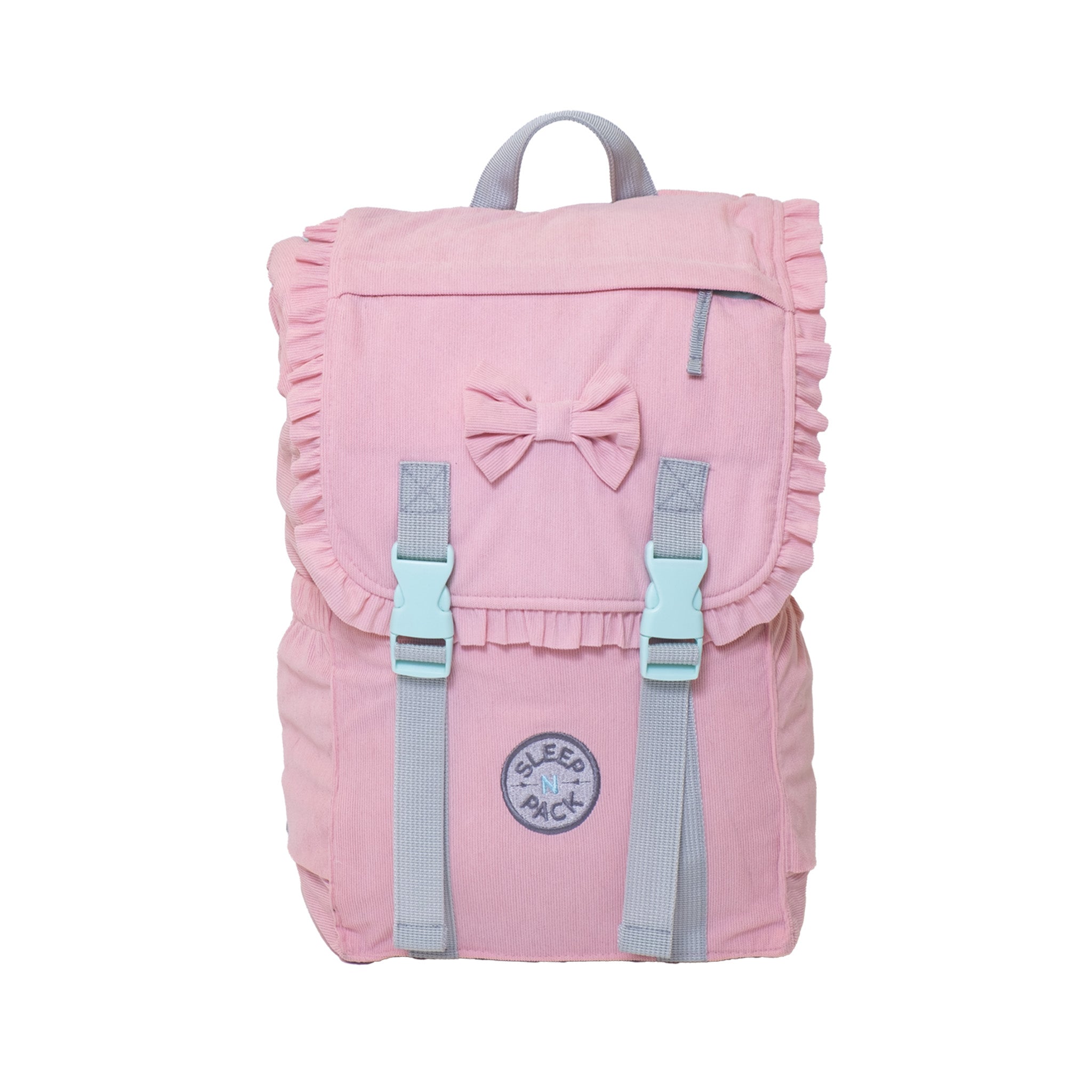 Sleep-N-Pack™ – Little Kid Size | Bows & Ruffles Cotton Candy Pink Corduroy