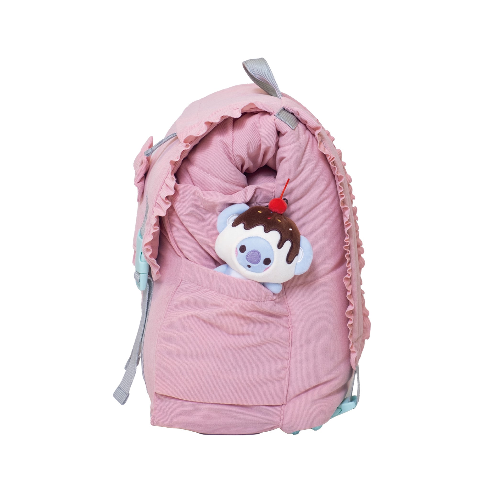 Sleep-N-Pack™ – Little Kid Size | Bows & Ruffles Cotton Candy Pink Corduroy
