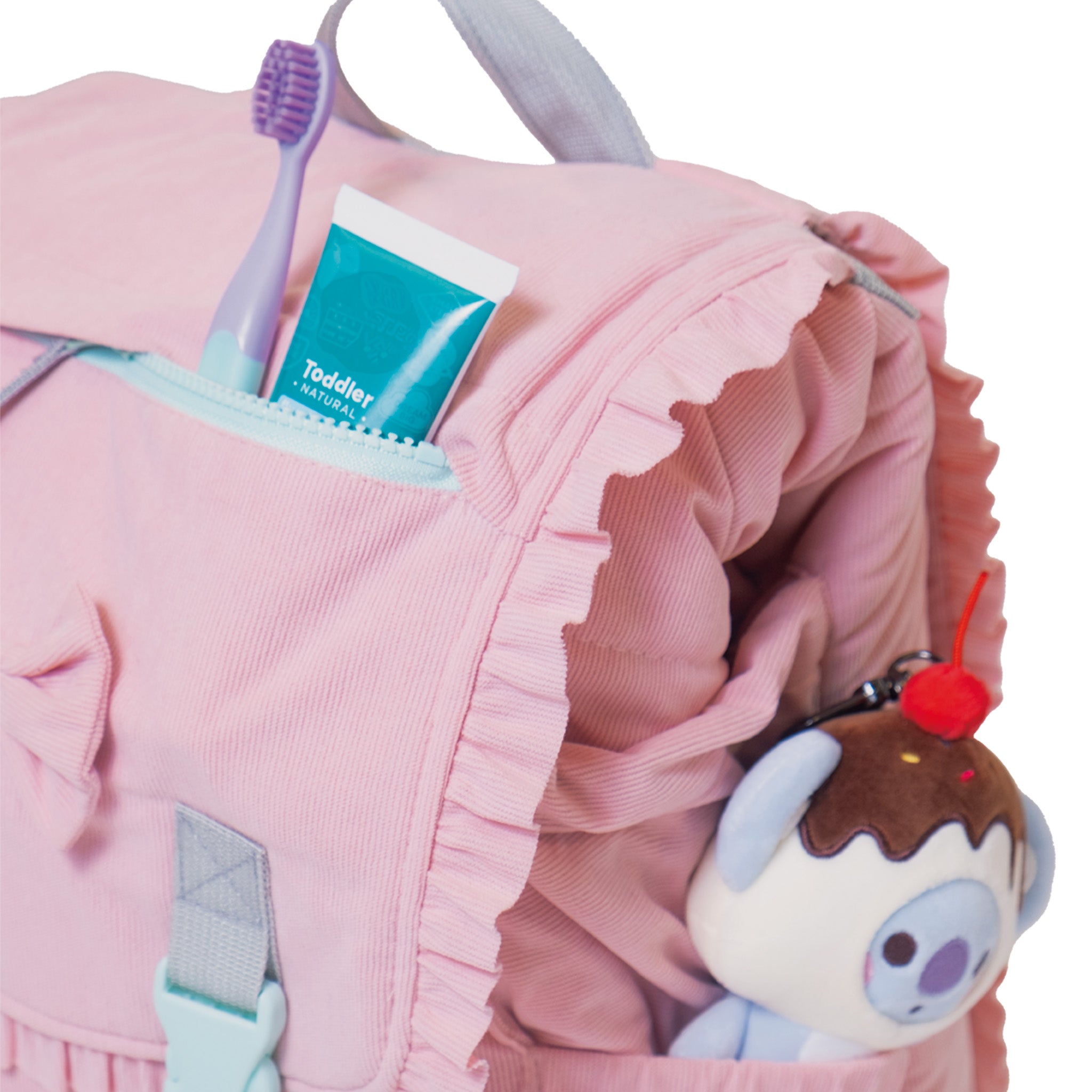 Sleep-N-Pack™ – Little Kid Size | Bows & Ruffles Cotton Candy Pink Corduroy