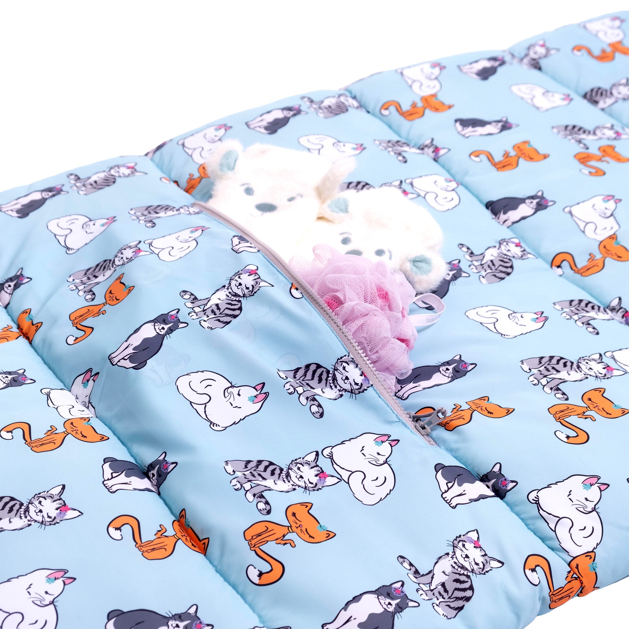 Sleep-N-Pack™ Big Kid Sleeping Bag Backpack – Sweet Cats Print