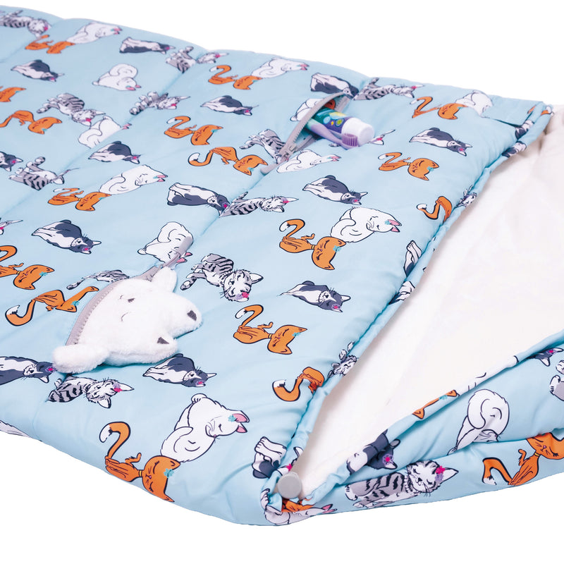 Sleep-N-Pack™ Big Kid Sleeping Bag Backpack – Sweet Cats Print