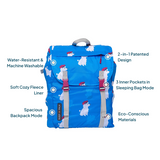 Sleep-N-Pack™ Big Kid Sleeping Bag Backpack – French Poodle Print in Brilliant Blue
