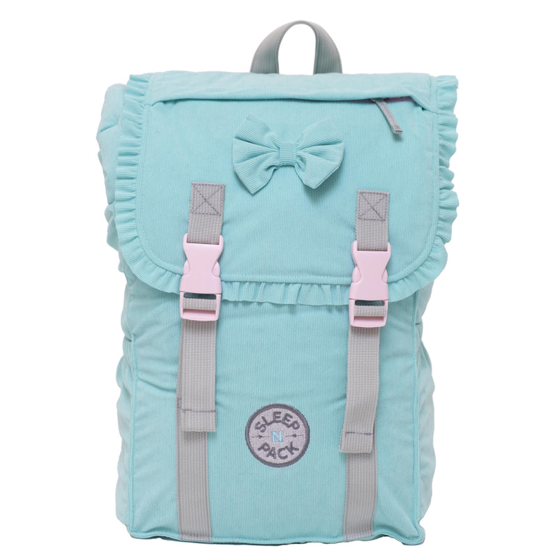 Sleep-N-Pack™ – Little Kid Size | Bows & Ruffles Tanager Turquoise Corduroy