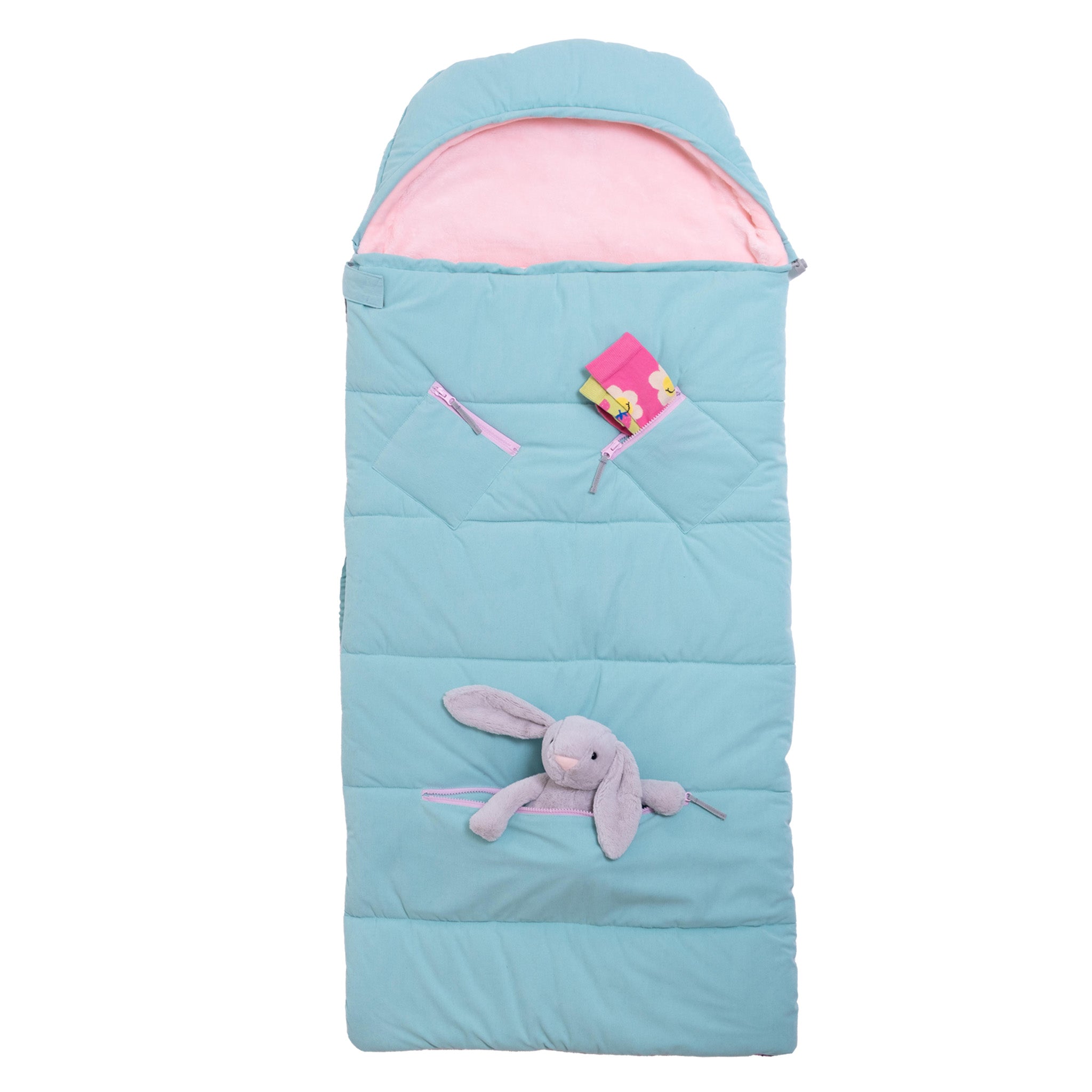 Sleep-N-Pack™ – Little Kid Size | Bows & Ruffles Tanager Turquoise Corduroy