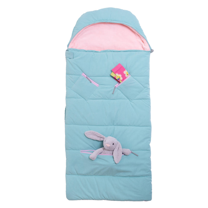 Sleep-N-Pack™ – Little Kid Size | Bows & Ruffles Tanager Turquoise Corduroy