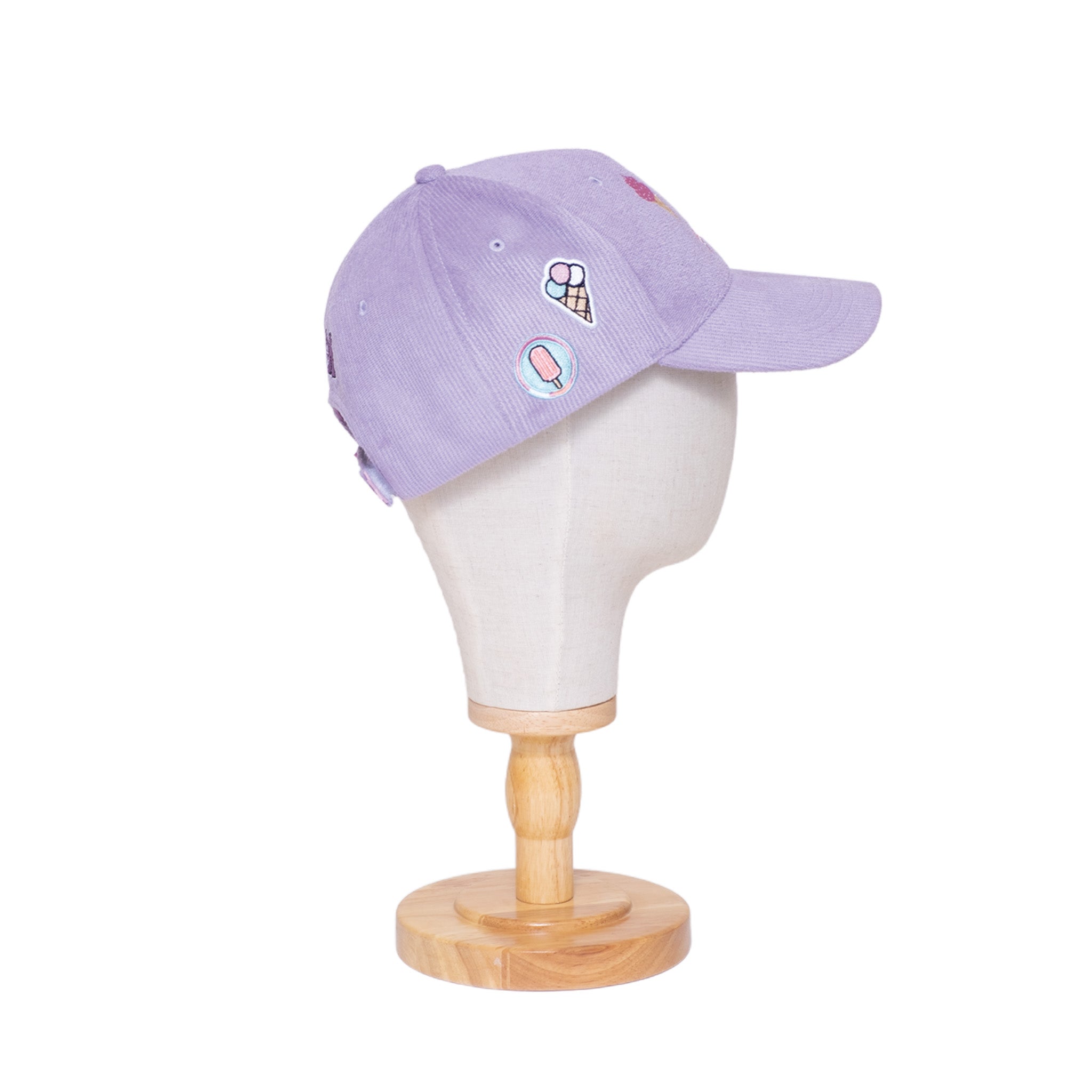 Corduroy Baseball Hat – Ice Cream Applique & Patches