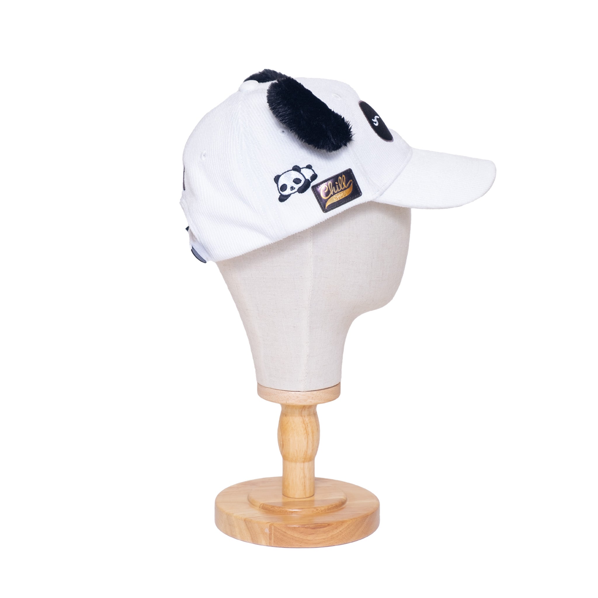 Corduroy Baseball Hat – Panda Face with Furry Ears